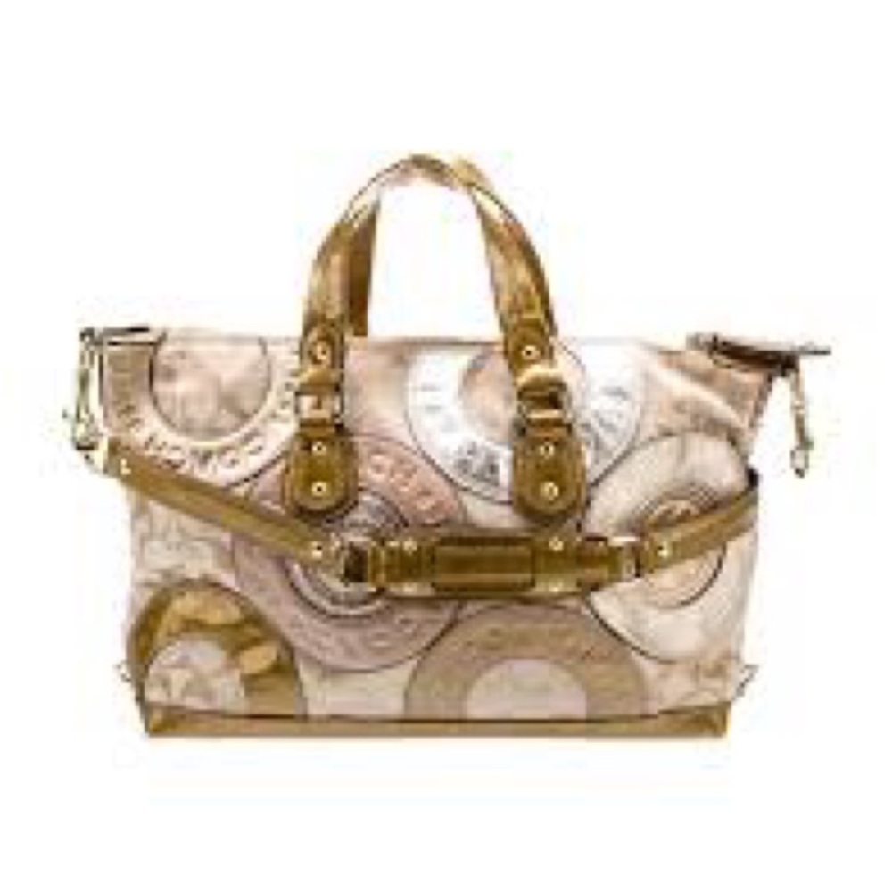 Coach Ashley Patchwork Metallic  Canvas Jacquard Satchel F15474 - Picture 3 of 10